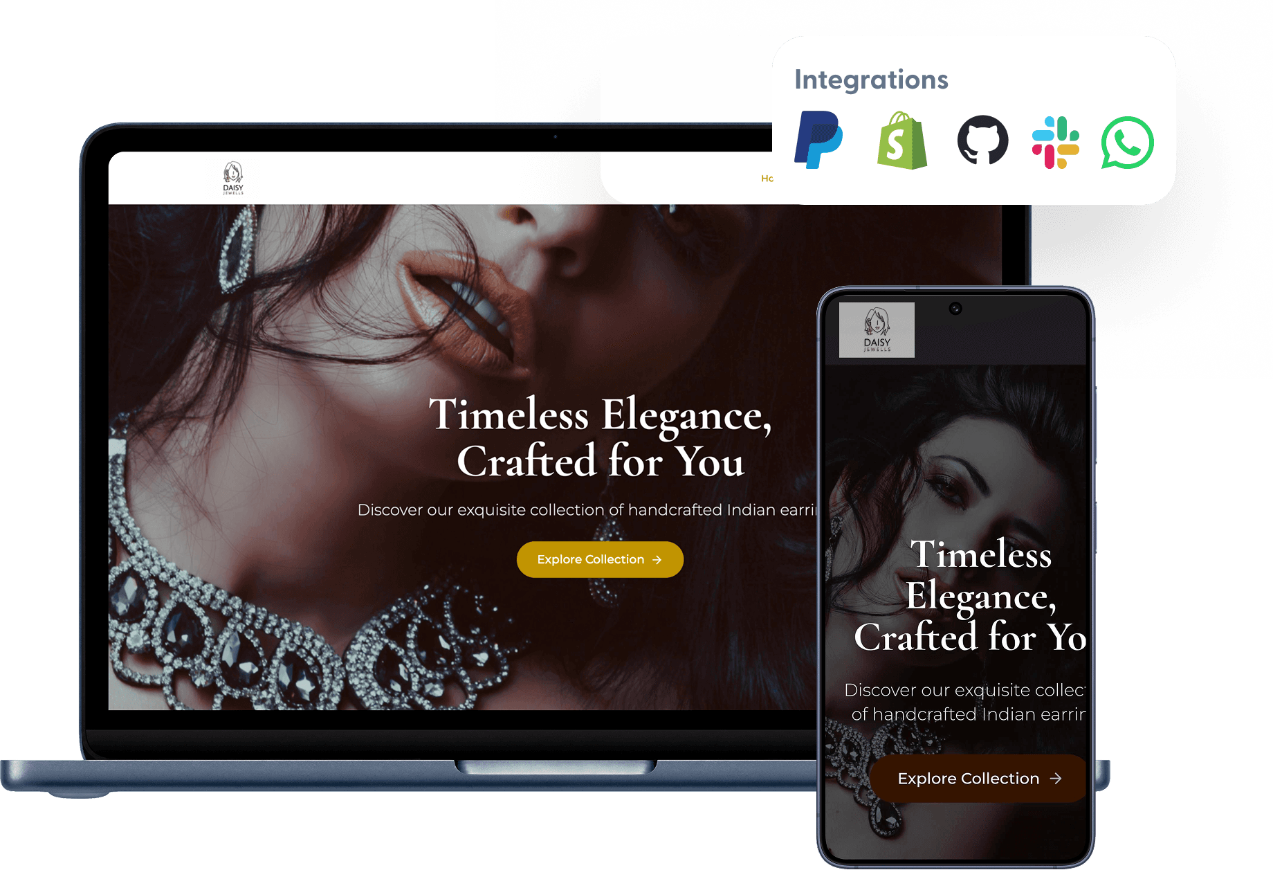 Website built with Sav shown on a laptop and phone